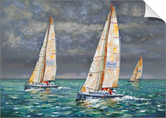 Купить и печать на заказ Картины на холсте Регата в пасмурный день (Николай Сивенков)