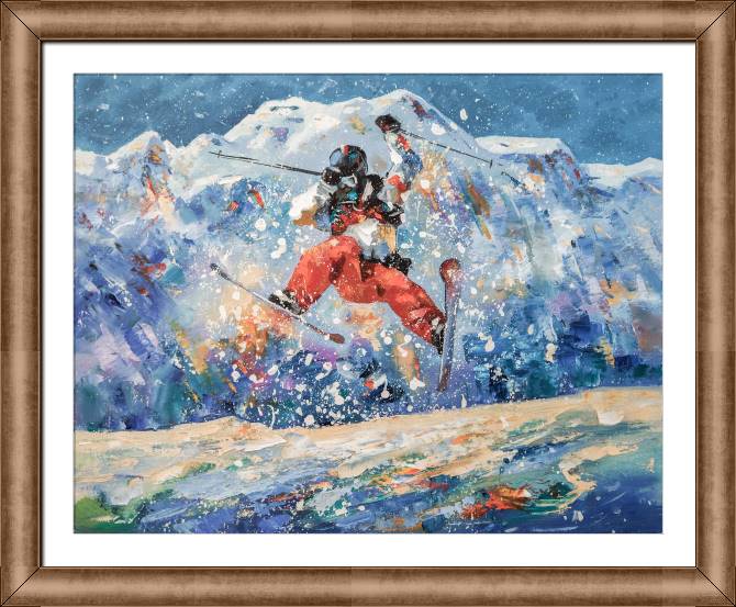 Купить и печать на заказ Картины в рамке, багете Лыжник