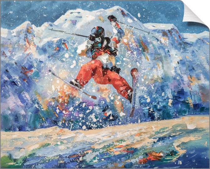 Купить и печать на заказ Картины на холсте Лыжник