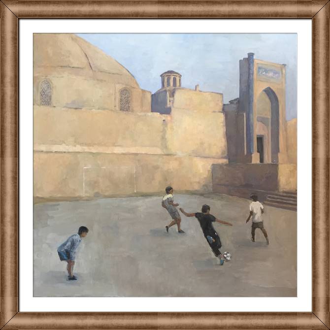 Купить и печать на заказ Картины в рамке, багете Мальчики играют в футбол