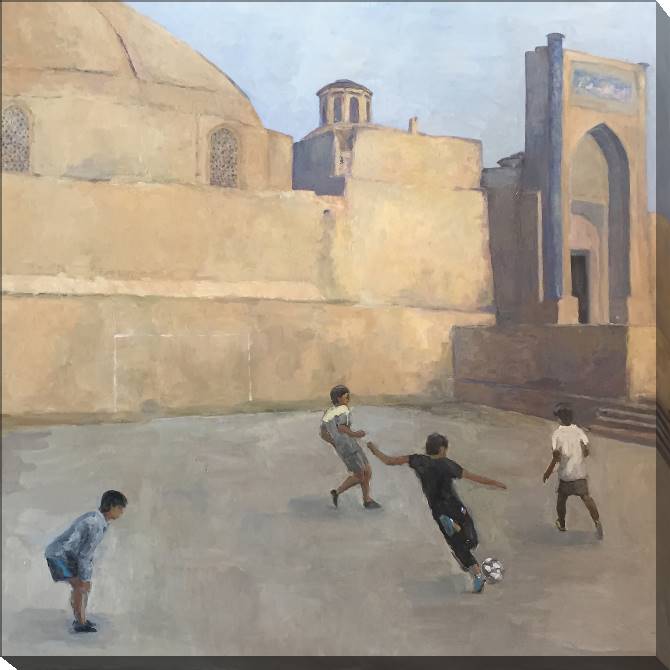 Paintings on canvas Boys play football