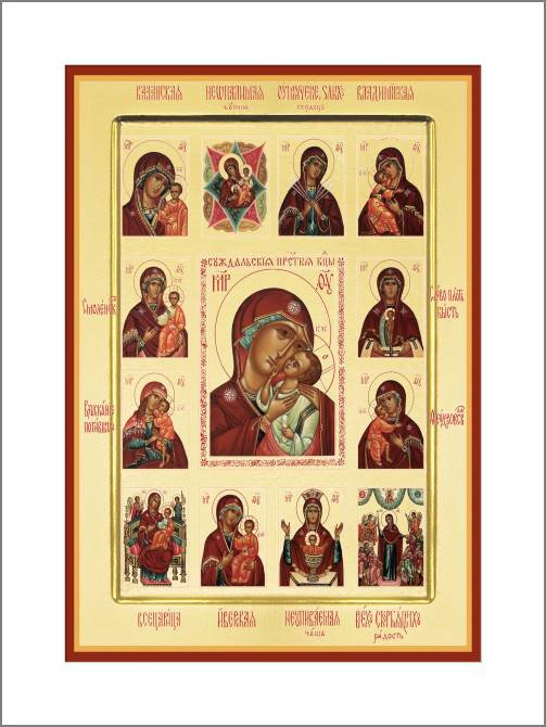 Купить и печать на заказ Картины, фото с паспарту Суздальская икона Божией Матери