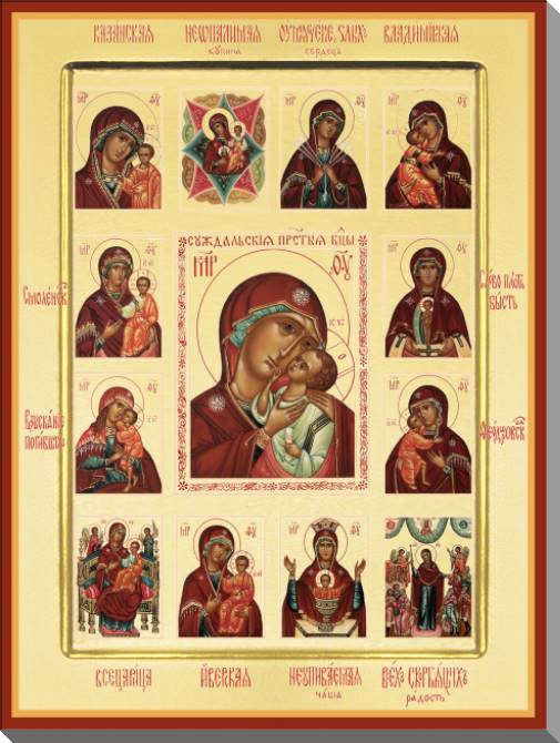 Купить и печать на заказ Картины на пластике, пеноркартоне Суздальская икона Божией Матери