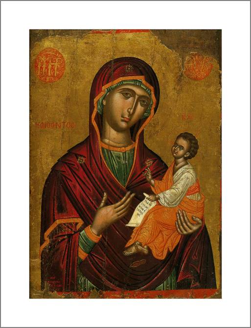 Купить и печать на заказ Картины, фото с паспарту Икона Божией Матери «Амолинта»