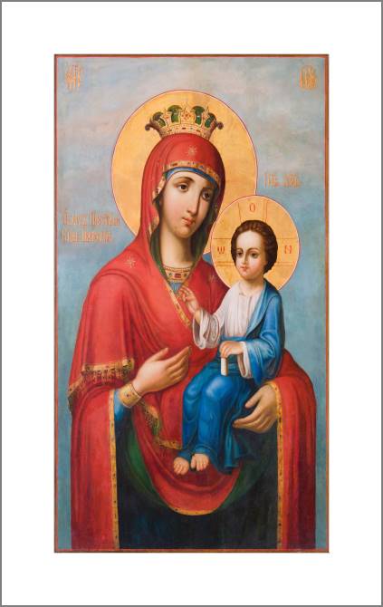 Купить и печать на заказ Картины, фото с паспарту Икона Иверская икона Божией Матери