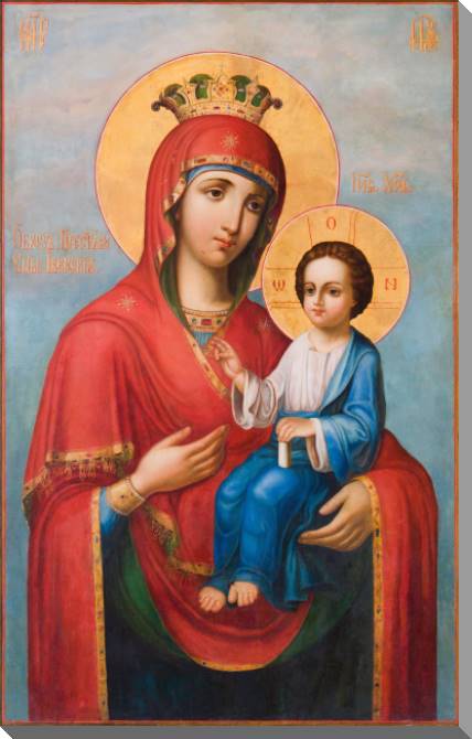 Купить и печать на заказ Картины на пластике, пеноркартоне Икона Иверская икона Божией Матери