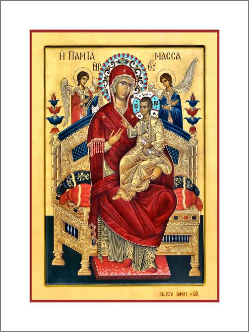 Купить и печать на заказ Картины, фото с паспарту Икона Пресвятой Богородицы Всецарица
