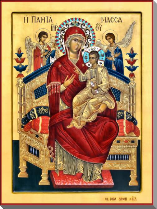 Купить и печать на заказ Картины на пластике, пеноркартоне Икона Пресвятой Богородицы Всецарица