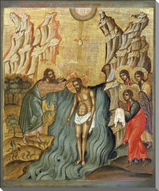 Купить и печать на заказ Картины на пластике, пеноркартоне Икона Крещение