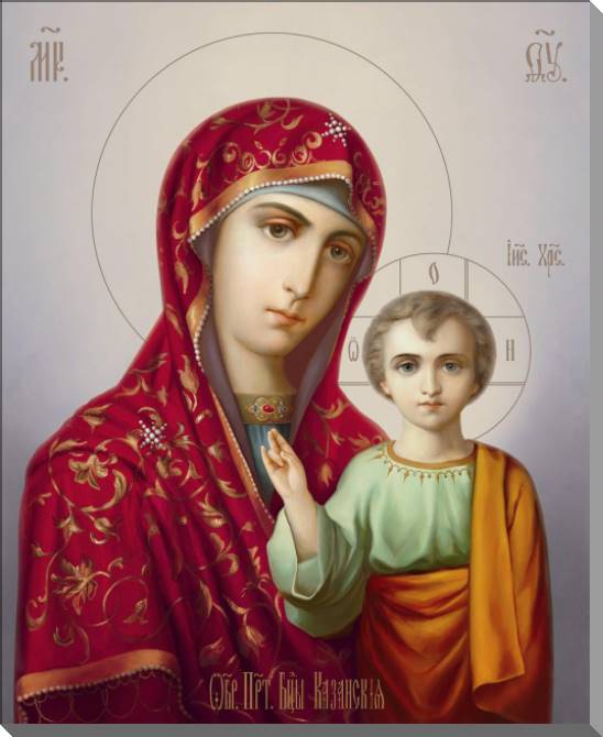 Купить и печать на заказ Картины на пластике, пеноркартоне Казанская икона Пресвятой Богородицы