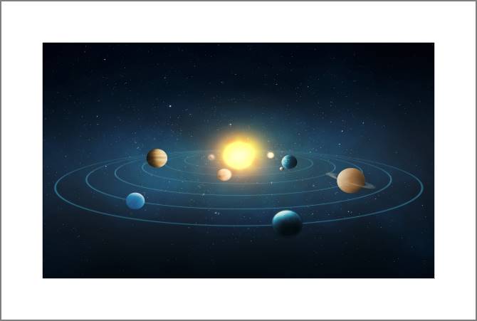 Картины, фото с паспарту Solar system