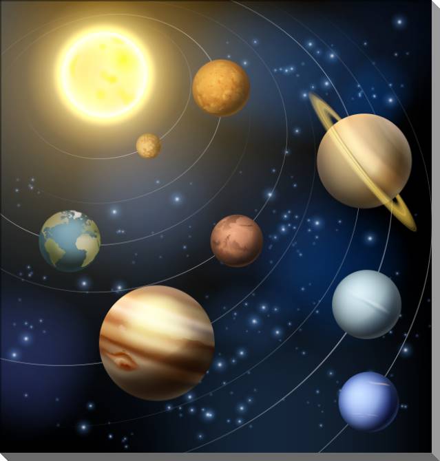 Купить и печать на заказ Картины на пластике, пеноркартоне Планеты Солнечной системы