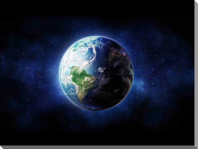 Купить и печать на заказ Картины на пластике, пеноркартоне Земля — вид с космоса