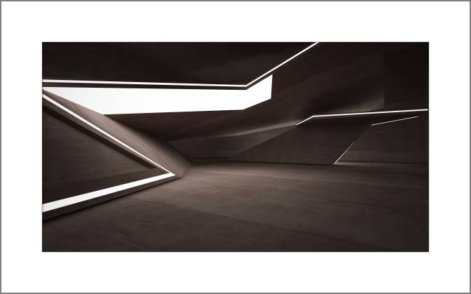 Купить и печать на заказ Картины, фото с паспарту Фрагмент бетонного интерьера