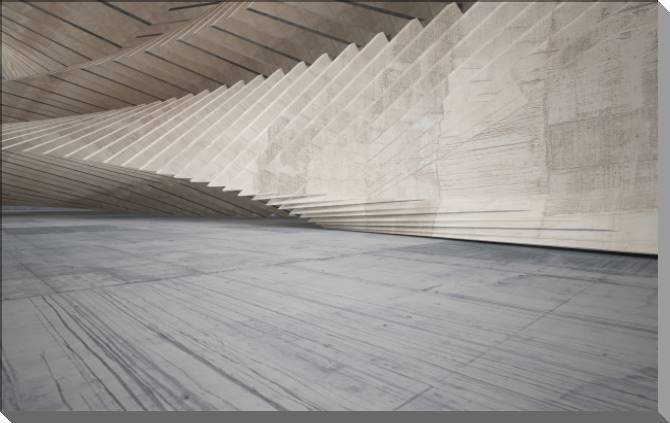 Купить и печать на заказ Картины на пластике, пеноркартоне Абстрактный интерьер из светлого бетона