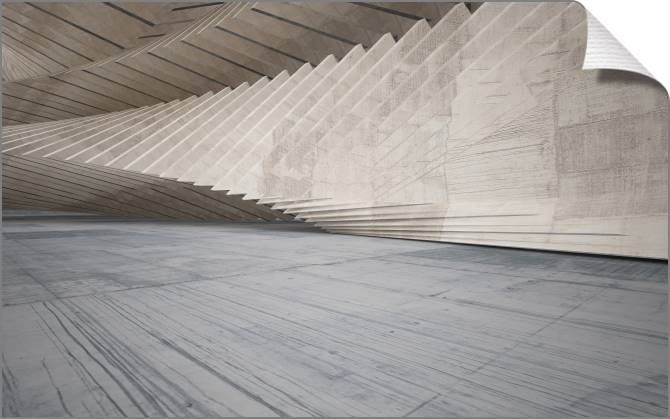 Купить и печать на заказ Картины на холсте Абстрактный интерьер из светлого бетона