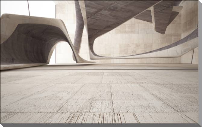 Купить и печать на заказ Картины на пластике, пеноркартоне Футуристичный интерьер в светлых тонах