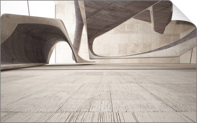 Купить и печать на заказ Картины на холсте Футуристичный интерьер в светлых тонах