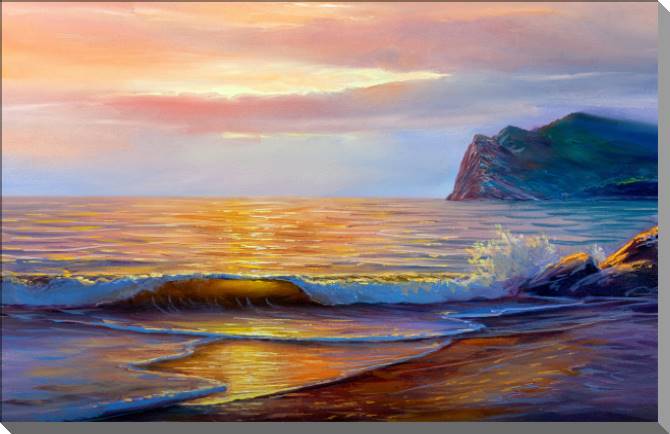 Купить и печать на заказ Картины на пластике, пеноркартоне Утренний прибой