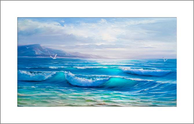 Купить и печать на заказ Картины, фото с паспарту Морской пейзаж