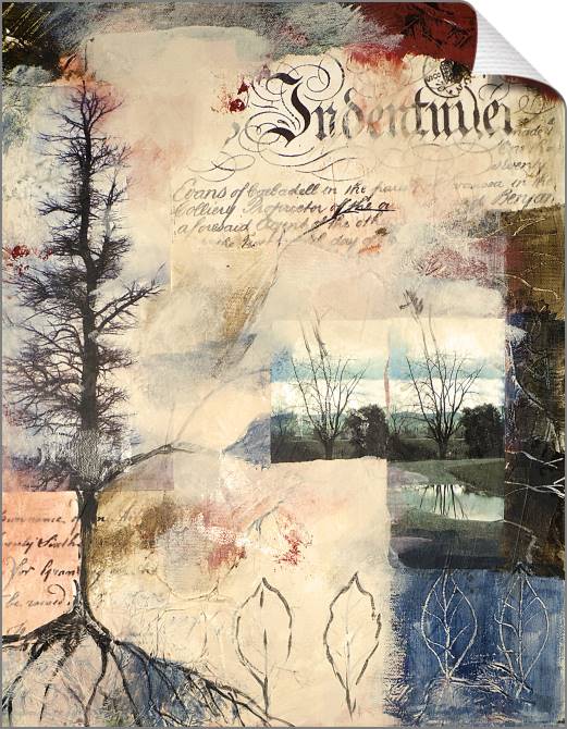 Купить и печать на заказ Картины на холсте Смешанная живопись с фото деревьев