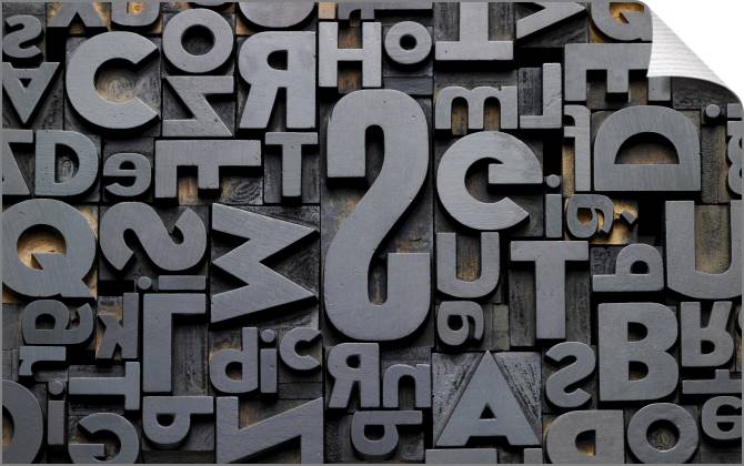 Купить и печать на заказ Картины на холсте Старые шрифты