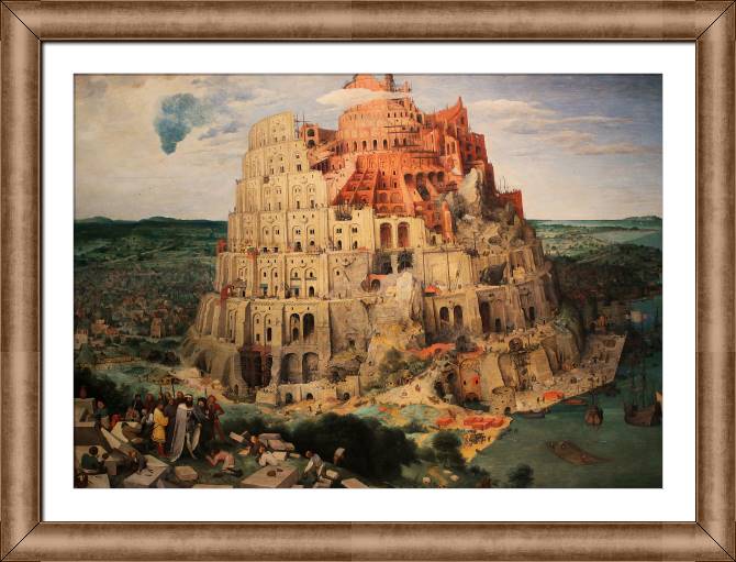 Купить и печать на заказ Картины в рамке, багете Вавилонская башня