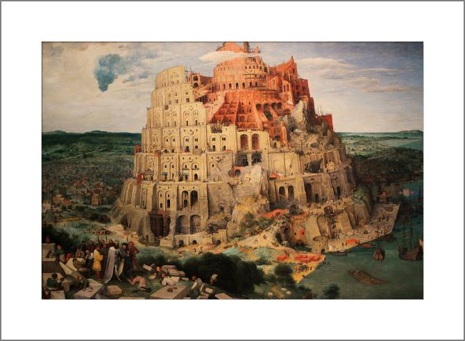 Купить и печать на заказ Картины, фото с паспарту Вавилонская башня