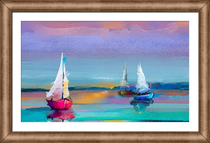 Купить и печать на заказ Картины в рамке, багете Яркий морской пейзаж