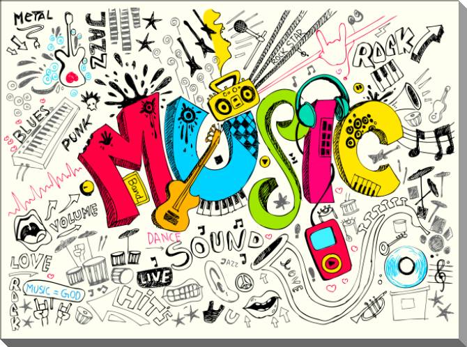 Купить и печать на заказ Картины на пластике, пеноркартоне Music