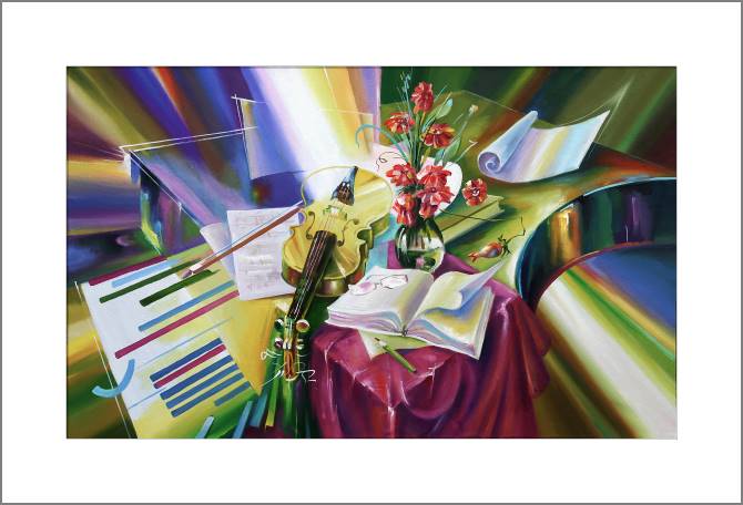 Купить и печать на заказ Картины, фото с паспарту Вдохновение композитора