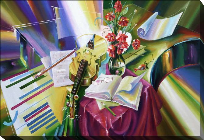 Paintings on canvas The inspiration of the composer