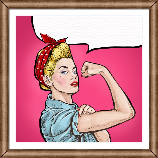 Купить и печать на заказ Картины в рамке, багете Комикс арт девушка