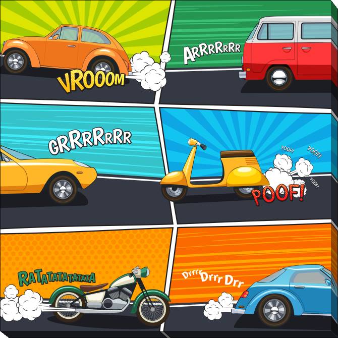 Paintings on canvas Cartoon transport