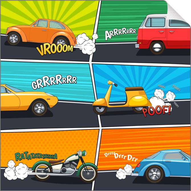 Купить и печать на заказ Картины на холсте Комикс транспорт