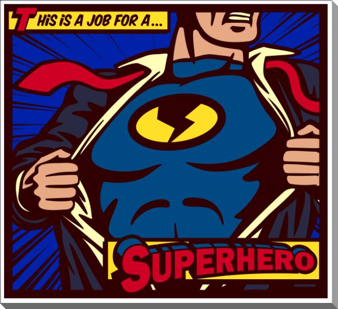 Купить и печать на заказ Картины на пластике, пеноркартоне Поп-арт супергерой