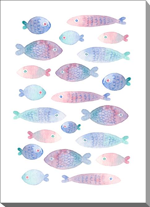 Картины на холсте Watercolor fish