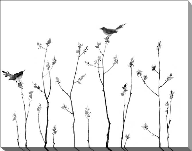 Paintings on canvas Birds on the branches of Eastern painting