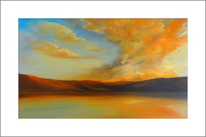 Купить и печать на заказ Картины, фото с паспарту Оранжевые облака