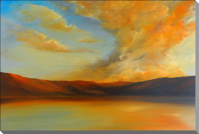 Картины на пластике, пеноркартоне Orange clouds