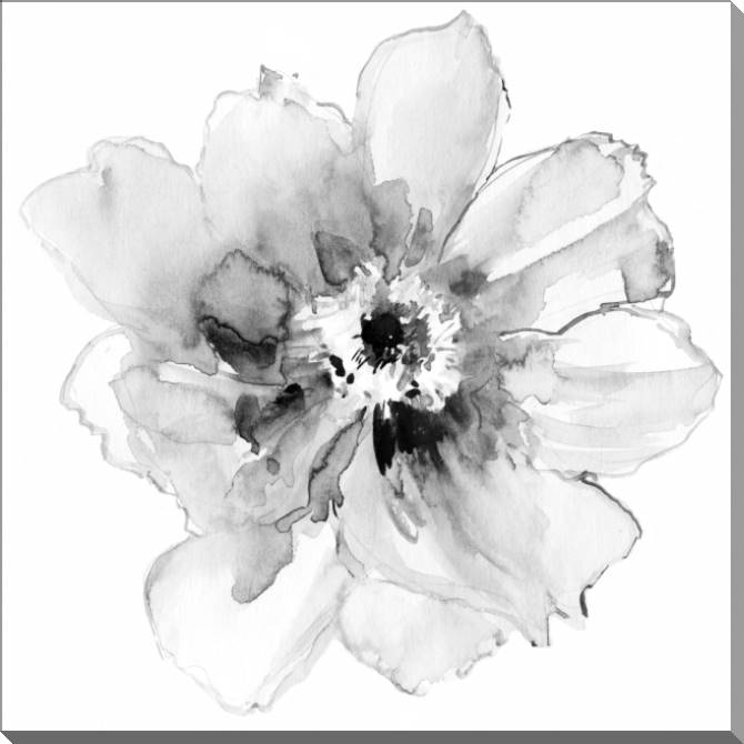 Paintings on plastic, foam cardboard Delicate peony