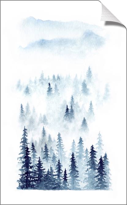 Картины на холсте Forest in the mist watercolour