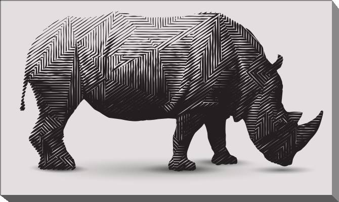 Картины на холсте Rhino and geometric pattern