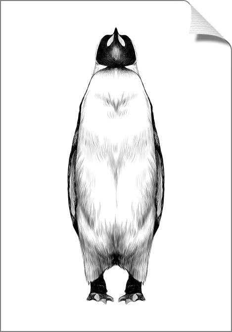 Купить и печать на заказ Картины на холсте Арт пингвин графика