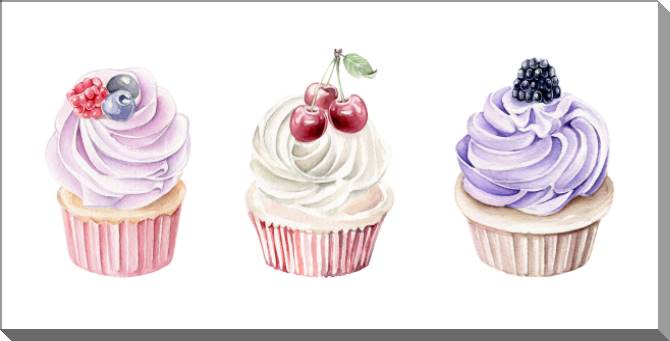 Картины на пластике, пеноркартоне Cakes watercolor