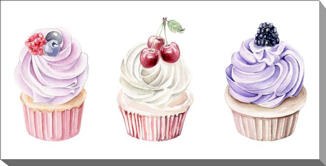 Paintings on canvas Cakes watercolor