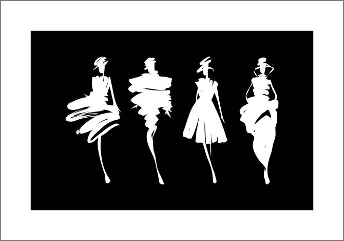 Картины, фото с паспарту Stylish silhouettes
