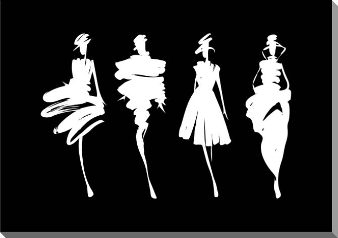 Картины на пластике, пеноркартоне Stylish silhouettes