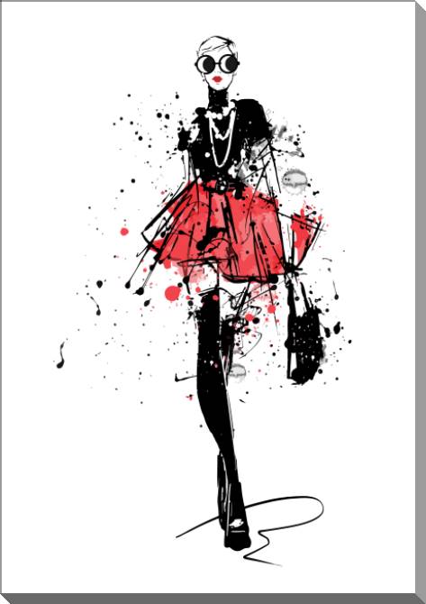 Картины на пластике, пеноркартоне Elegant woman sketch