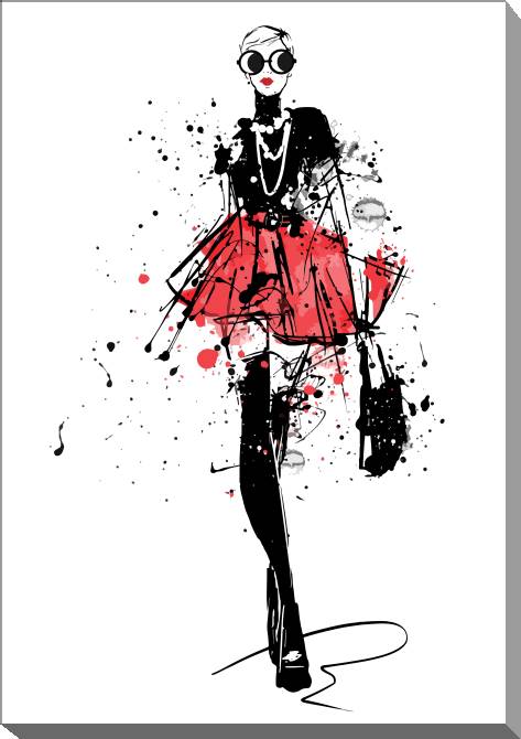 Paintings on canvas Elegant woman sketch